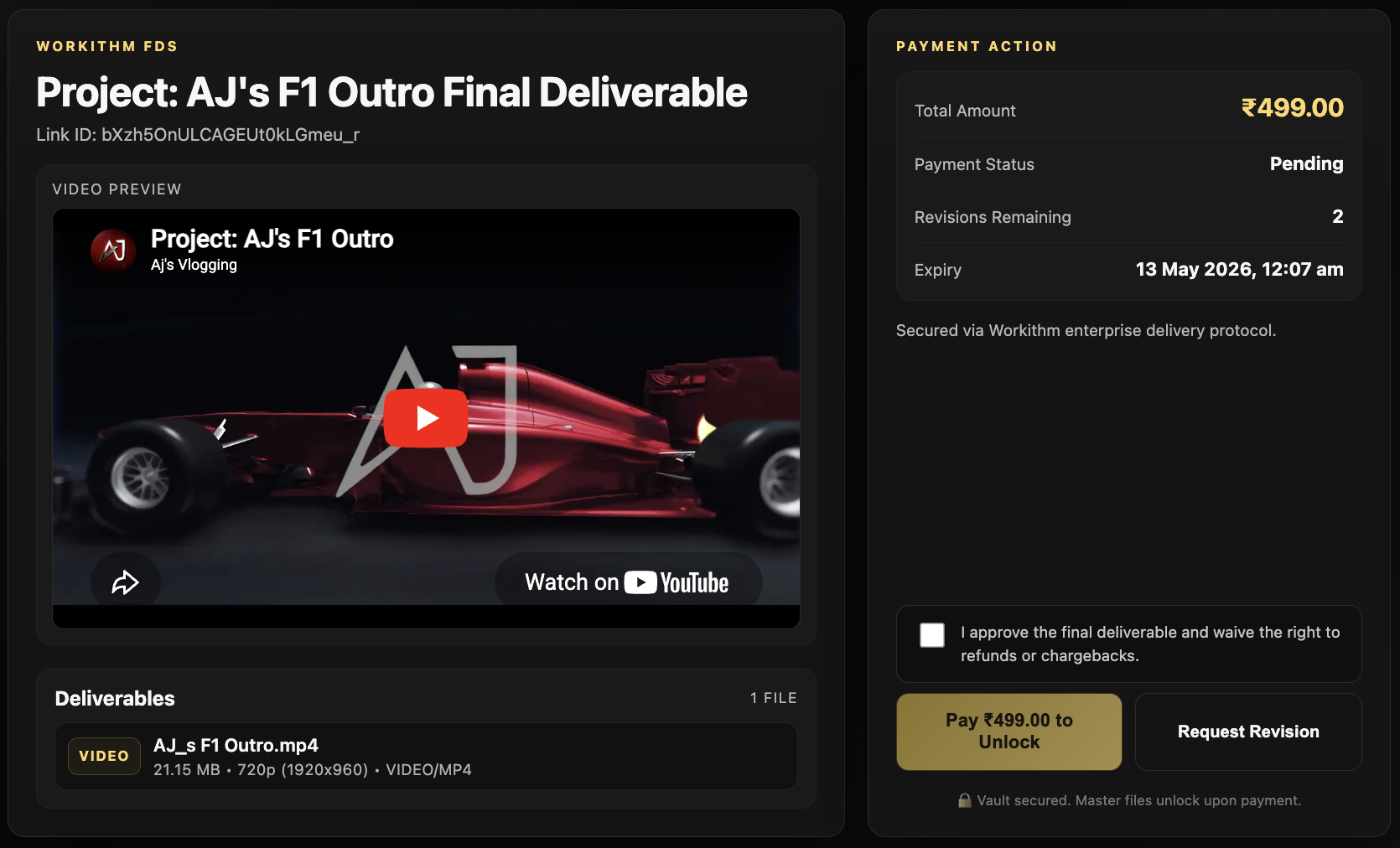Payment-gated delivery preview